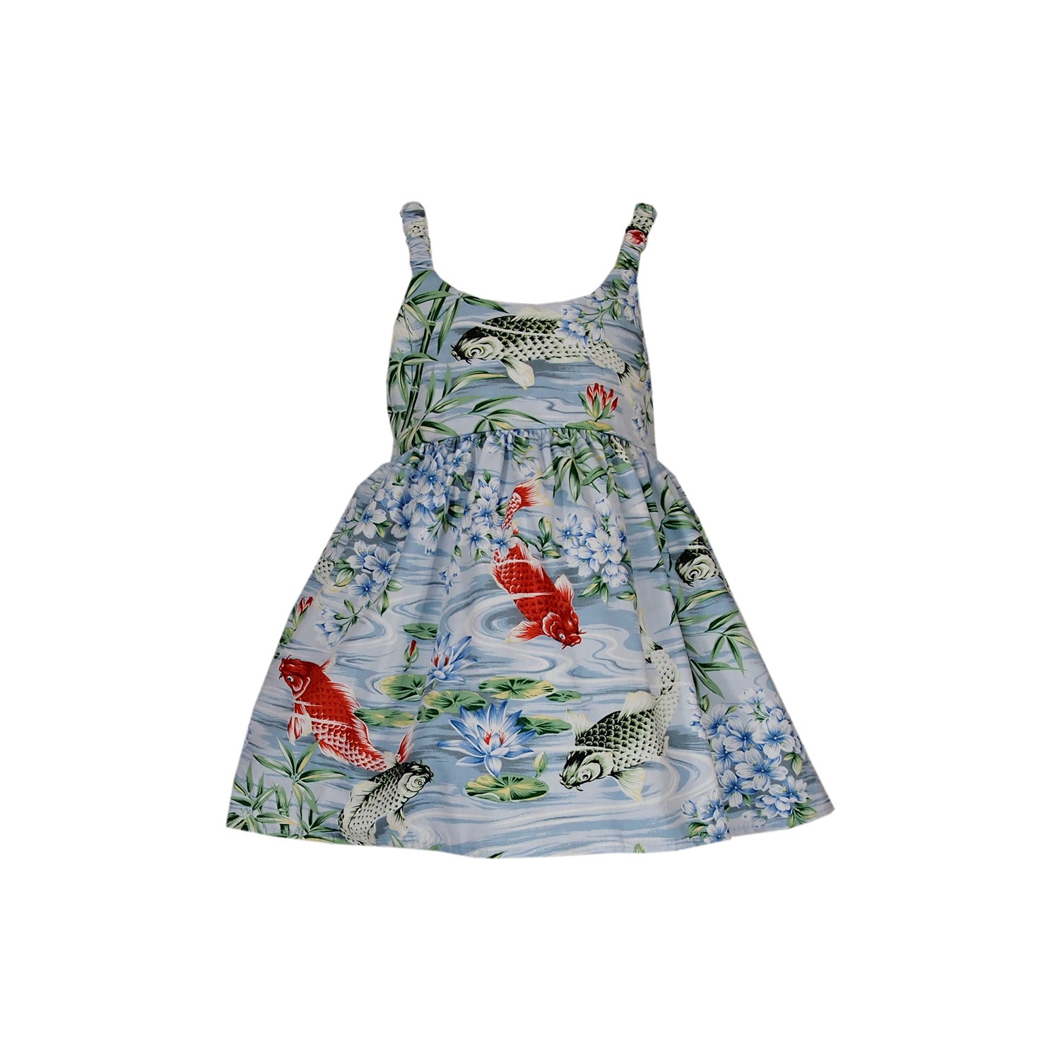 Koi Blue Girl's Hawaiian Sundress - PapayaSun