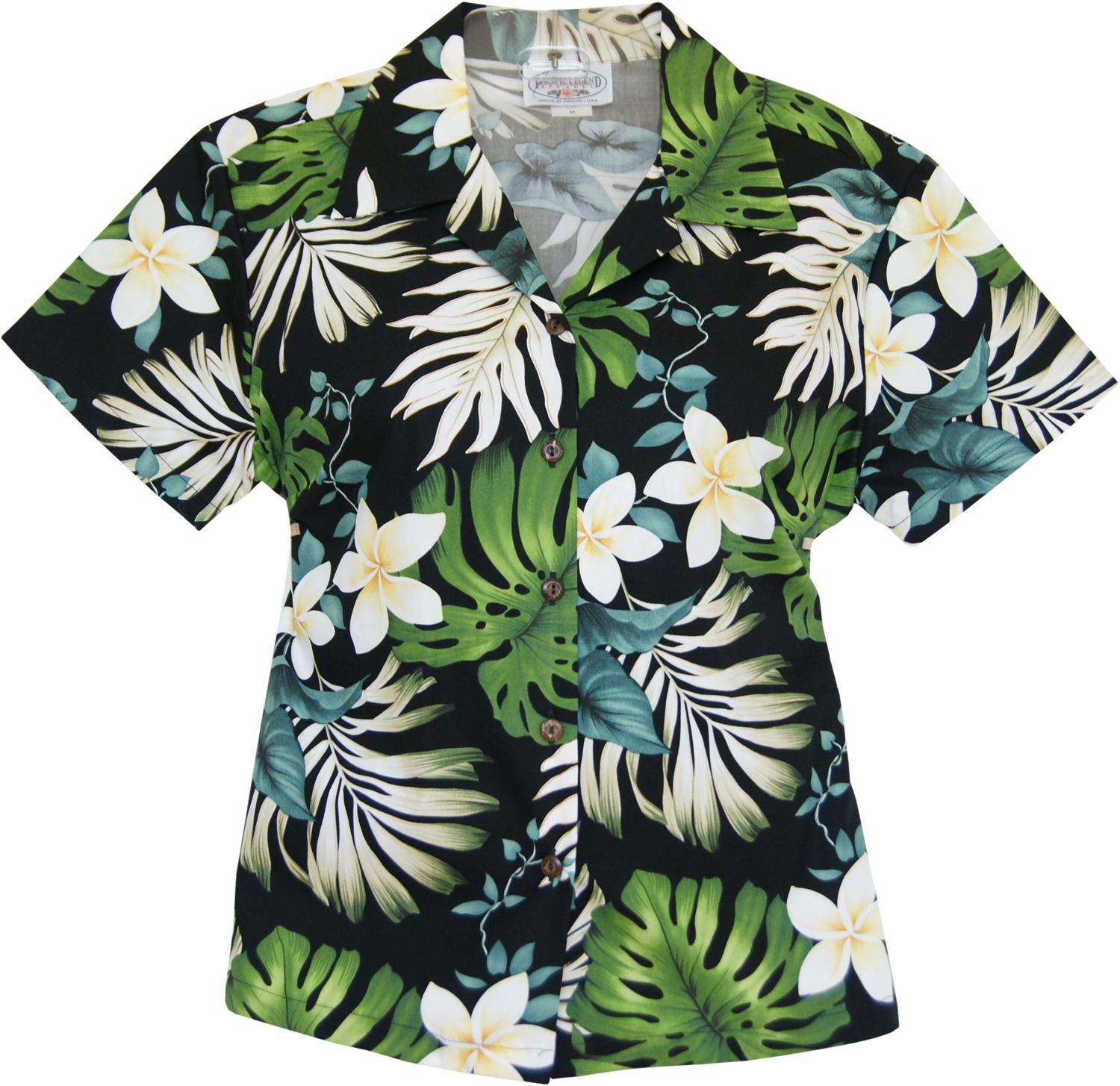 Amazon Black Hawaiian Women's Cotton Blouse - PapayaSun