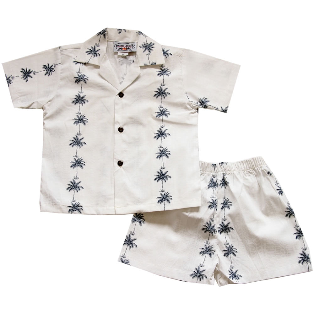 Cabana White Hawaiian Boy Shirt & Shorts Set - PapayaSun