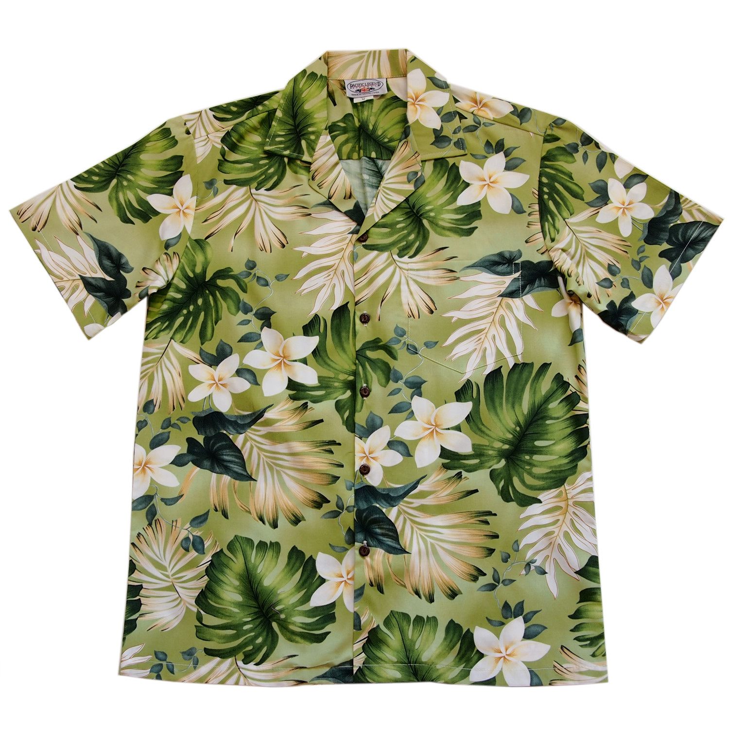 Amazon Green Hawaiian Cotton Aloha Sport Shirt - PapayaSun
