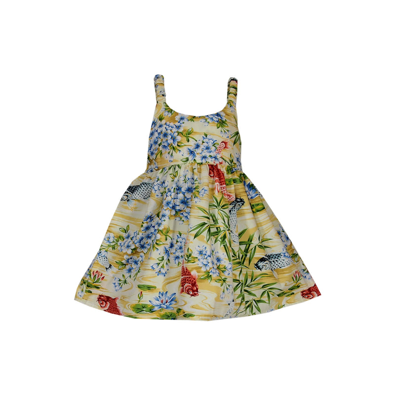 Koi Yellow Girl's Hawaiian Sundress - PapayaSun