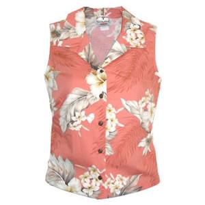 Petal Peach Hawaiian Women's Sleeveless Shirt - PapayaSun