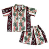 Red Glyph Hawaiian Boy Shirt & Shorts Set - PapayaSun