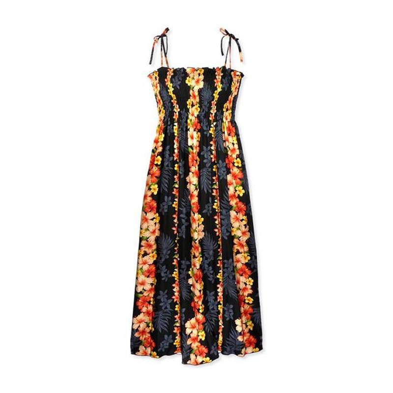 Dream Black Maxi Hawaiian Smocked Sundress - PapayaSun