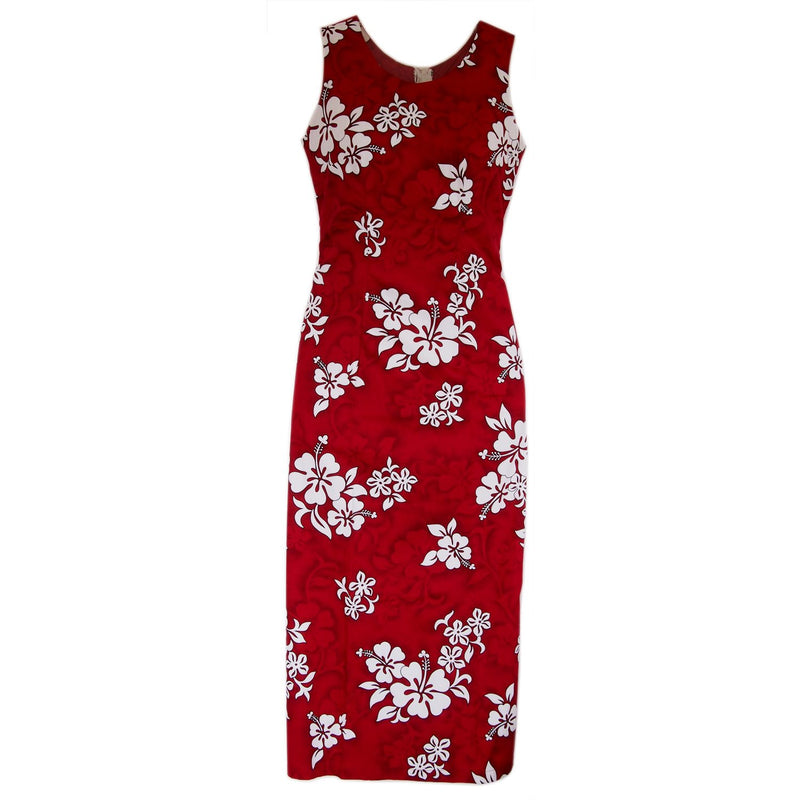 Seastar Red Long Hawaiian Tank Dress - PapayaSun