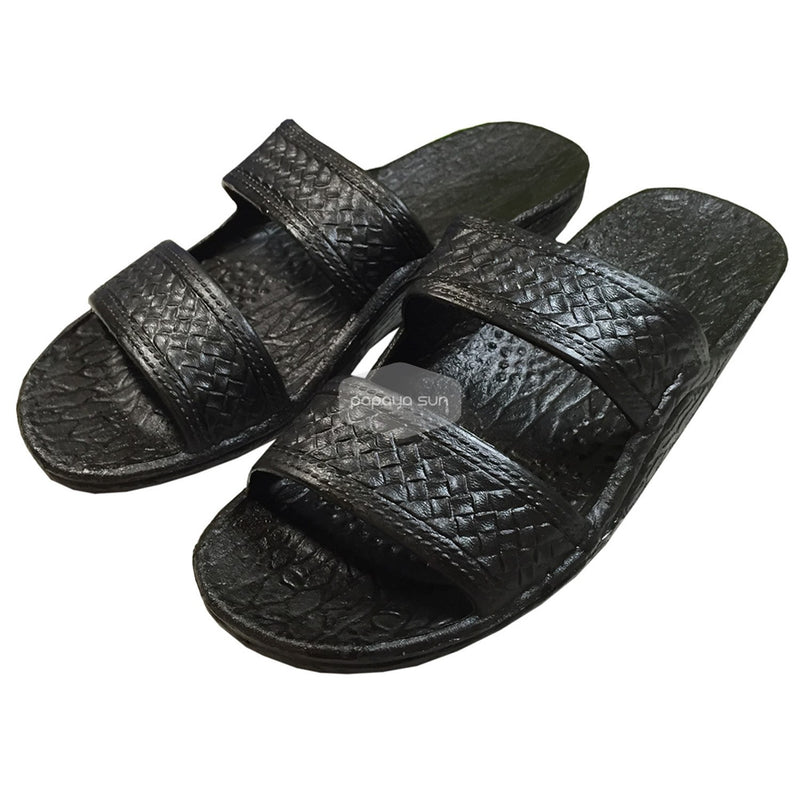 Classic Black “Hawaiian Jandals” Pali Hawaii Jesus Sandals - PapayaSun